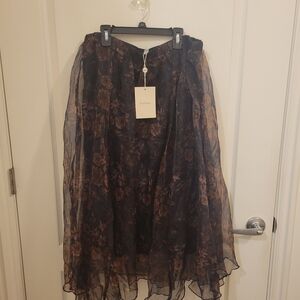Bohme Black and Brown Asymmetrical Skirt
